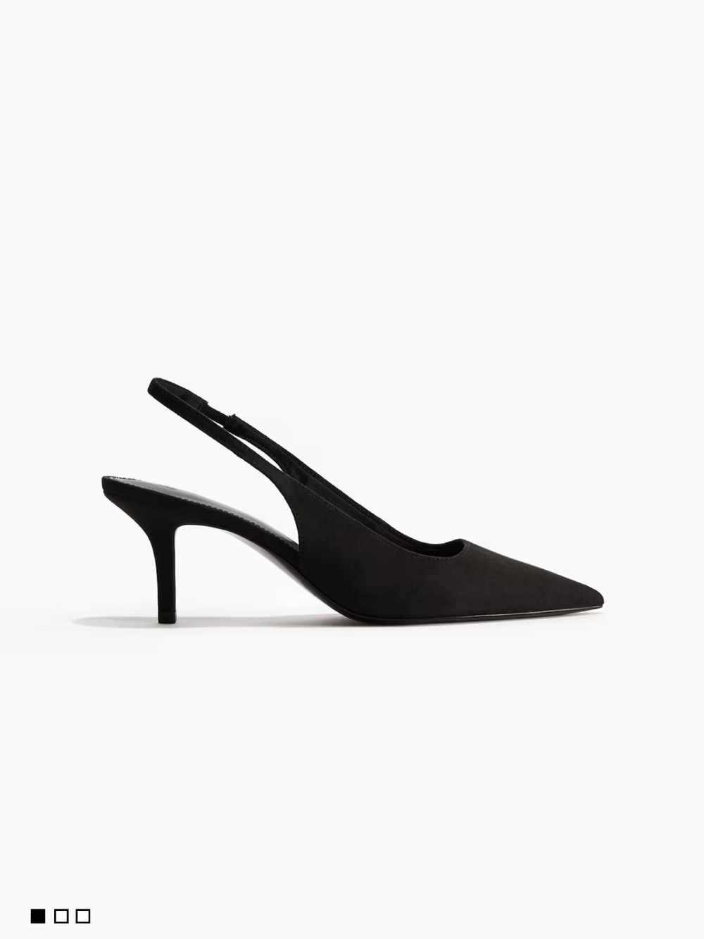 H&M Black Pointed Slingback Kitten Heels